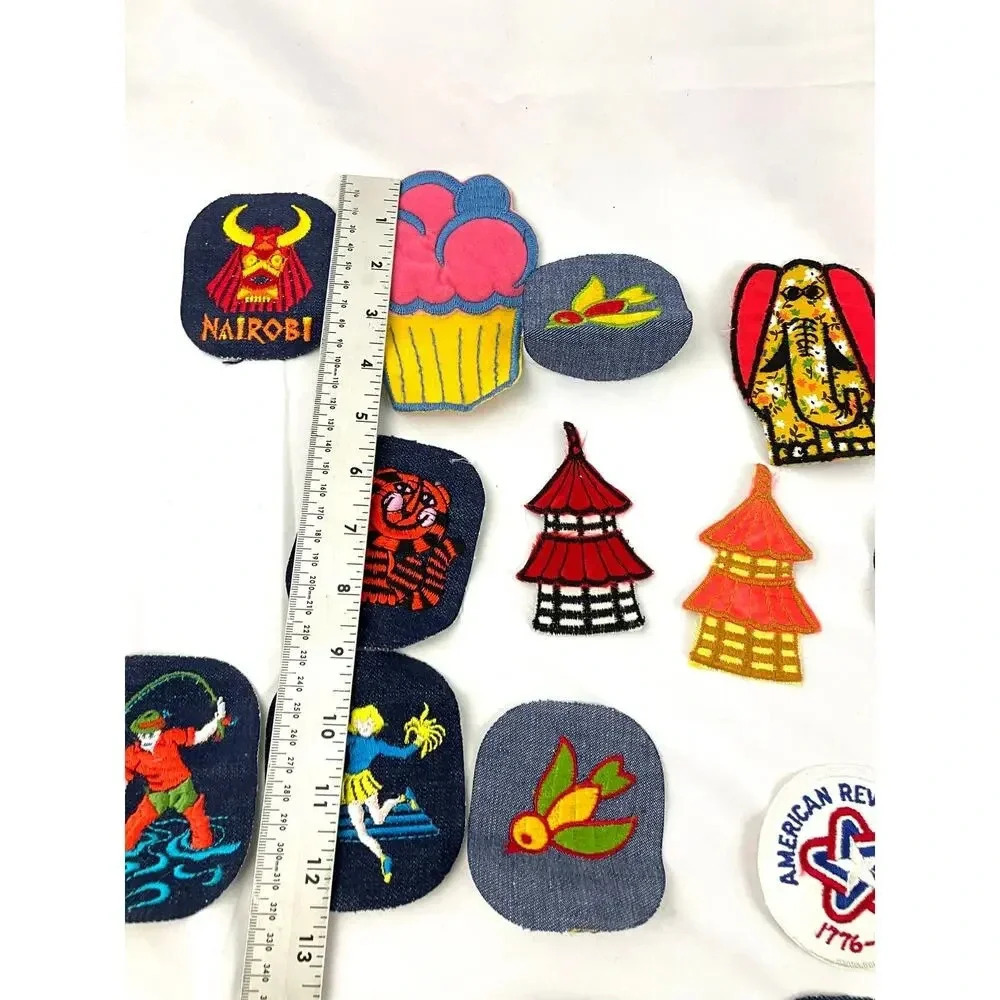 40 PC Assorted Sewing Applique Patches Iron on Sew On NEW‎ Mixed Sequin Crafting - Picture 3 of 8
